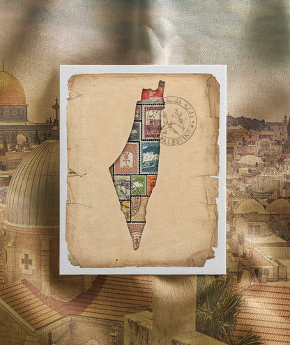 Palestine Vintage Stamps Poster